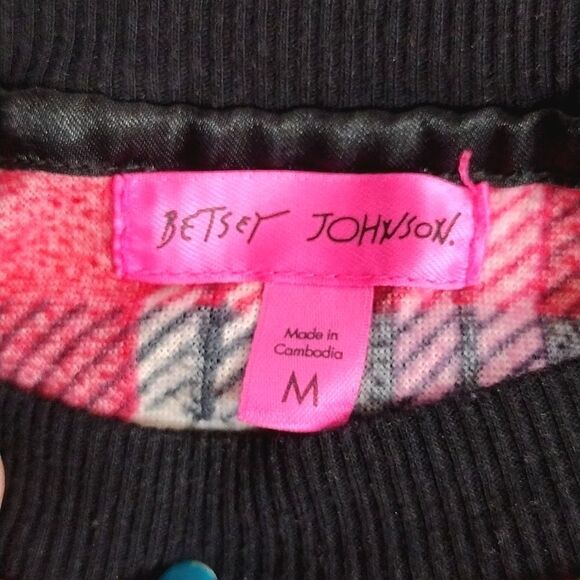 Betsey Johnson Y2K Pink Red Plaid Long Sleeve Pajama Pants Set Medium - Picture 12 of 16